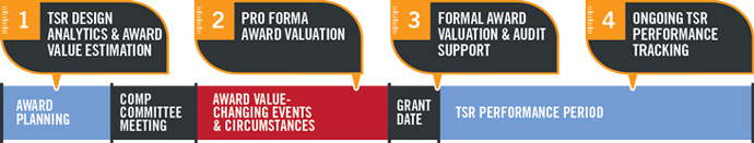 Infographic showing the four stages of the TSR award lifecycle